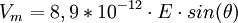 V_m = 8,9*10^{-12} \cdot E \cdot sin(\theta)